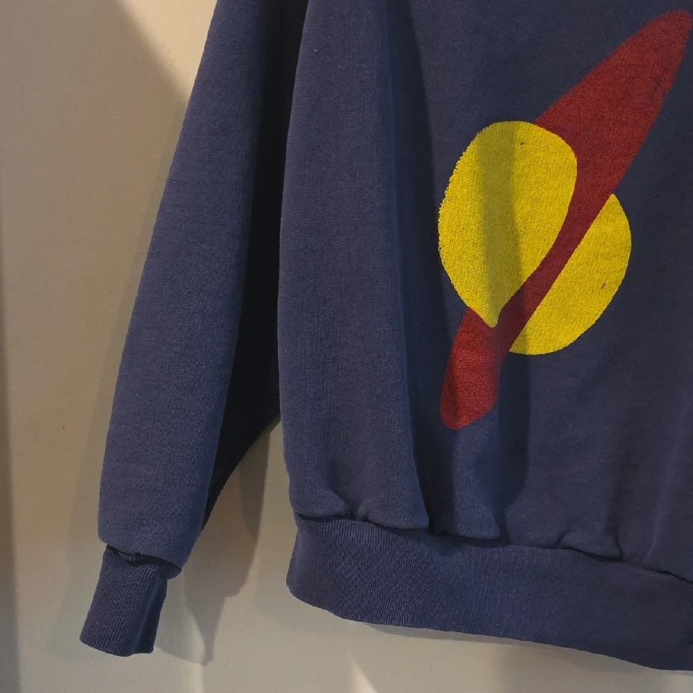 The ANIMAL OBSERVATORY Kids Navy Sweatshirt Red and Yellow Design Saturn PLANET